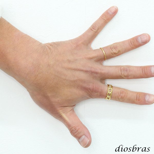 画像7: ステンレス  リング チェーン フリーサイズ 喜平 リング シルバー 金属アレルギー対応 光沢 ゴールド 金 リング アクセサリー メンズ レディース