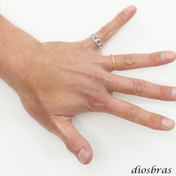 画像2: ステンレス  リング チェーン フリーサイズ 喜平 リング シルバー 金属アレルギー対応 光沢 ゴールド 金 リング アクセサリー メンズ レディース