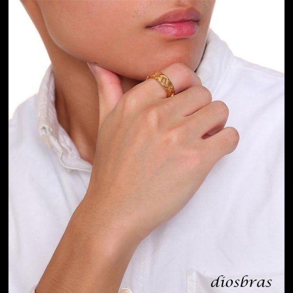 画像6: ステンレス  リング チェーン　喜平 リング シルバー 金属アレルギー対応 光沢 ゴールド 金 リング アクセサリー メンズ レディース