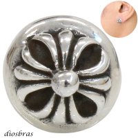 クロス ボール ピアス シルバー９２５ 十字架 片方ピアス メンズ レディース 極小クロス メール便限定送料無料