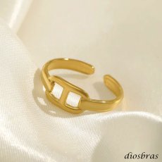 画像8: ステンレス  フリーサイズ チェーン マリーナ マリンチェーン マリナ リング チェーン リング シルバー 金属アレルギー対応 光沢 ゴールド 金 リング アクセサリー メンズ レディース (8)