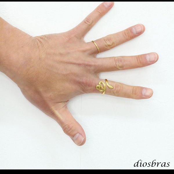 画像8: ステンレス  フリーサイズ スネーク 蛇 リング チェーン リング シルバー 金属アレルギー対応 光沢 ゴールド 金 リング アクセサリー メンズ レディース