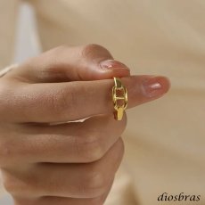画像6: ステンレス  フリーサイズ チェーン マリーナ マリンチェーン マリナ リング チェーン リング シルバー 金属アレルギー対応 光沢 ゴールド 金 リング アクセサリー メンズ レディース (6)