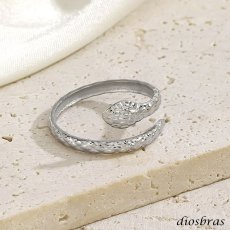 画像7: ステンレス  フリーサイズ スネーク 蛇 リング チェーン リング シルバー 金属アレルギー対応 光沢 ゴールド 金 リング アクセサリー メンズ レディース (7)