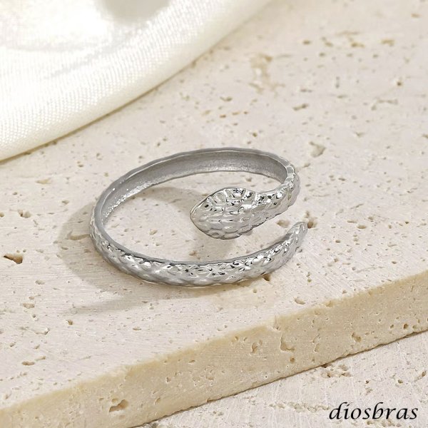 画像7: ステンレス  フリーサイズ スネーク 蛇 リング チェーン リング シルバー 金属アレルギー対応 光沢 ゴールド 金 リング アクセサリー メンズ レディース