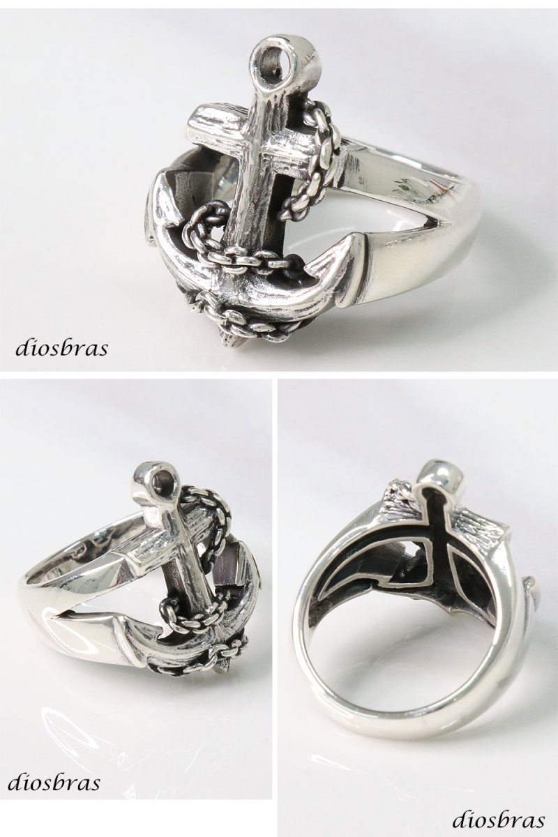 画像2: シルバーリング  リング  シルバーアクセサリー アンカー チェーン シルバーアクセサリー メンズ シルバーリング 指輪 シルバー925 メンズアクセサリー 大きいサイズ メール便なら全国送料無料 (2)