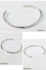 画像2: シルバーバングル  シルバーアクセサリー エッジ ねじり ウエーブ プレーン シンプル シルバーアクセサリー メンズ シルバーバングル ブレスレット シルバー925 メンズ レディース アクセサリー プレゼントに人気 (2)