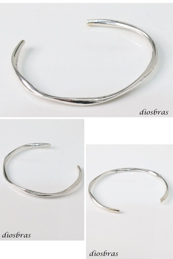 画像2: シルバーバングル  シルバーアクセサリー エッジ ねじり ウエーブ プレーン シンプル シルバーアクセサリー メンズ シルバーバングル ブレスレット シルバー925 メンズ レディース アクセサリー プレゼントに人気