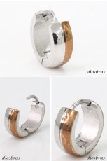 画像2: ステンレス フープピアス シルバー 金属アレルギー対応 ローズゴールド ライン メタル素材 シンプル 小さめ フープ ループ リング 輪っか ピアス メンズ アクセサリー レディース 中折れ式 13mm (2)