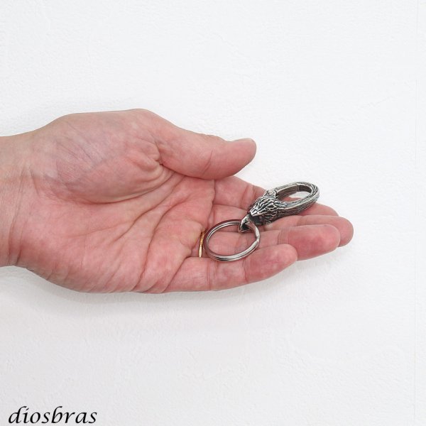 画像3: キーホルダー キーフック キーチェーン シルバー  イーグル　フェザー 羽根 スカル ドクロ 骸骨 髑髏  亜鉛合金製 キーホルダー