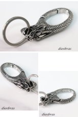 画像2: キーホルダー キーフック キーチェーン シルバー  イーグル ドラゴン 竜　龍 スカル ドクロ 骸骨 髑髏  亜鉛合金製 キーホルダー (2)