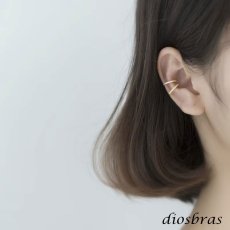 画像3: イヤーカフ シルバー 925 フープ リング バーベル  ジルコニア CZ ノンホール ミニマム ミニマリスト ゴールド シルバー 金属アレルギー対応 刻印 片耳 片方販売ピアス メンズ レディース (3)