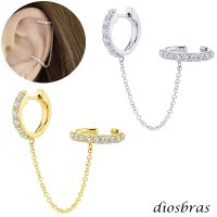 ピアス 2連 チェーン イヤーカフ シルバー 925 フープ リング 小豆 アズキ　あずき チェーン マリーナ　マリーン　アンカー ドロップ ジルコニア　CZ ノンホール　ミニマム ミニマリスト ゴールド　シルバー 片耳　 金属アレルギー対応 片方販売ピアス メンズ レディース