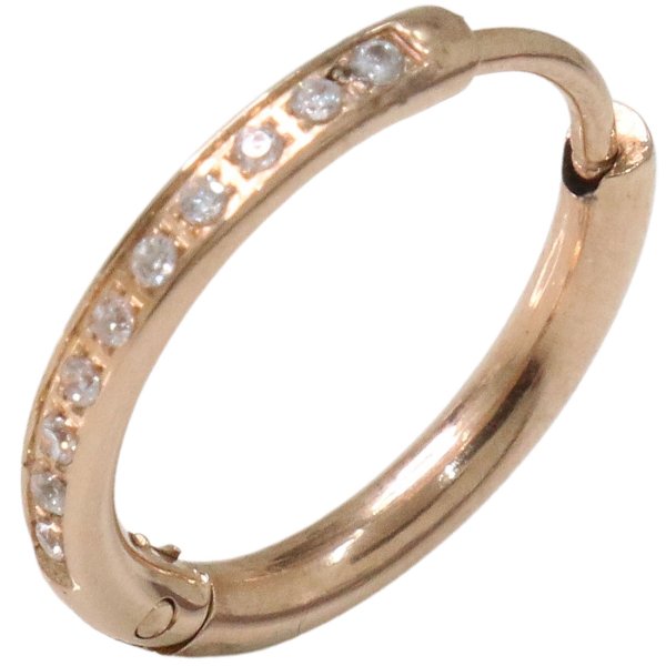 画像7: ステンレス フープピアス ゴールド ローズゴールド ジルコニア 金属アレルギー対応 メタル素材 シンプル 小さめ フープ ループ リング 輪っか ピアス アクセサリー メンズ レディース 中折れ式 ゴールド ローズゴールド 16mm