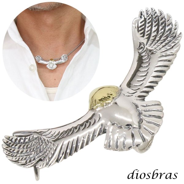 画像1: ネイティブイーグルペンダント  トップのみ  シルバーネックレス トップ メンズ ゴールド ラッピング シルバーペンダント