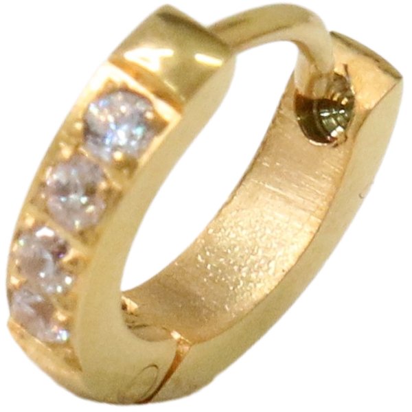 画像8: ステンレス フープピアス ゴールド シルバー ローズゴールド  ジルコニア 金属アレルギー対応 メタル素材 シンプル 小さめ フープ ループ リング 輪っか ピアス アクセサリー メンズ レディース 中折れ式 9mm