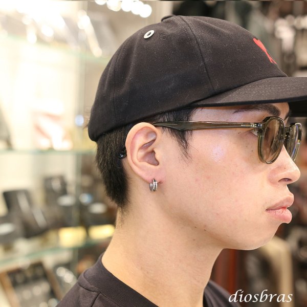 画像3: ステンレス フープピアス ブラック加工 シルバー 金属アレルギー対応 メタル素材 シンプル 小さめ フープ ループ リング 輪っか ピアス メンズ アクセサリー レディース 中折れ式 13mm