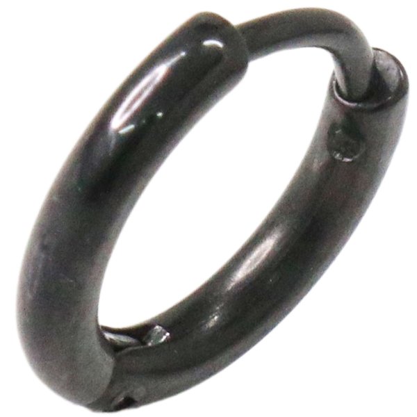 画像9: ステンレス フープピアス シルバー ブラック ゴールド 金属アレルギー対応 光沢 メタル素材 シンプル 小さめ フープ ループ リング 輪っか ピアス アクセサリー メンズ レディース 中折れ式 12mm メール便なら送料無料