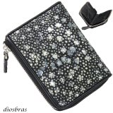 財布 ラウンドファスナー スティングレイ メンズ レディース 本革 スティングレー スター エイ革 梅花皮 かいらぎ イバラエイ ウォレット ガルーシャ ラウンド ジッパー スタースティングレー レザーウォレット ロングウォレット バイカー 長財布 牛革 ハンドメイド