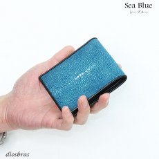 画像12: メンズ二つ折り レザーウォレット 本革 スティングレイ  スティングレー エイ革 シンプル スーパースリム 極薄 メンズ短財布 レザーウォレット 革財布 皮財布 ショートウォレット 本物 天然皮革 レディース 紳士財布 プレゼント 二つ折り財布 スティングレー ガルーシャ (12)