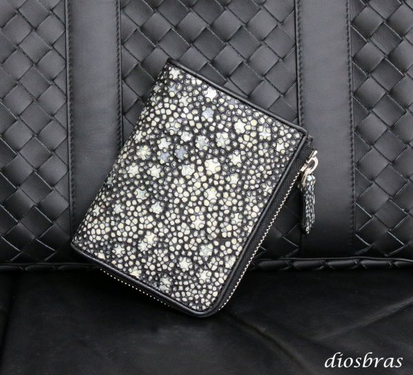 画像9: 財布 ラウンドファスナー スティングレイ メンズ レディース 本革 スティングレー スター エイ革 梅花皮 かいらぎ イバラエイ ウォレット ガルーシャ ラウンド ジッパー スタースティングレー レザーウォレット ロングウォレット バイカー 長財布 牛革 ハンドメイド