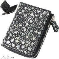 財布 ラウンドファスナー  イバラエイ メンズ レディース 本革 スティングレイ エイ革 ハーフ ミドル ウォレット ガルーシャ ラウンド ジッパー スティングレー 財布 レザーウォレット ロングウォレット バイカー 長財布 牛革 紳士 婦人 ハンドメイド 梅花皮 かいらぎ 長財布