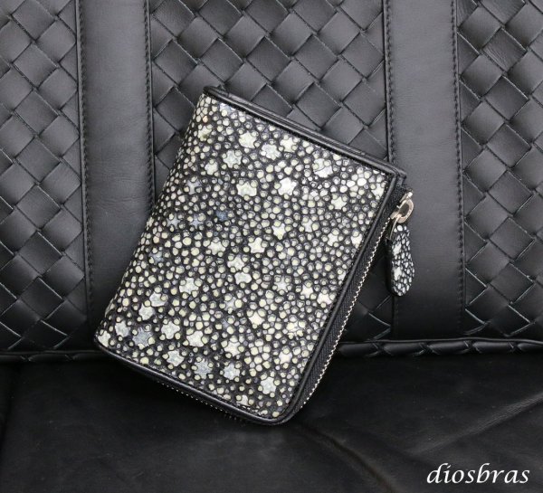 画像9: 財布 ラウンドファスナー  イバラエイ メンズ レディース 本革 スティングレイ エイ革 ハーフ ミドル ウォレット ガルーシャ ラウンド ジッパー スティングレー 財布 レザーウォレット ロングウォレット バイカー 長財布 牛革 紳士 婦人 ハンドメイド 梅花皮 かいらぎ 長財布