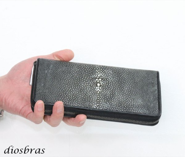 画像7: 財布 ラウンドファスナー メンズ レディース 本革 カットスティングレー エイ革  大容量 ラウンドファスナー ウォレット ガルーシャ ラウンド ジッパー ＺＩＰＰＥＲ 財布 ヌメ革 レザーウォレット ロングウォレット バイカー 長財布 牛革 紳士 婦　VALENA-ヴァレナ-