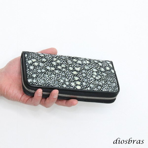 画像6: 財布 ラウンドファスナー スティングレイ メンズ レディース 本革 スティングレー スター エイ革 梅花皮 かいらぎ イバラエイ ウォレット ガルーシャ ラウンド ジッパー スタースティングレー レザーウォレット ロングウォレット バイカー 長財布 牛革 ハンドメイド