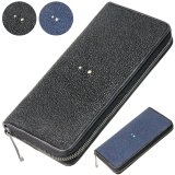 財布 ラウンドファスナー メンズ レディースマルチカラーファスナー 本革 カットスティングレー エイ革  大容量 ラウンドファスナー ウォレット ガルーシャ ラウンド ジッパー ＺＩＰＰＥＲ 財布 ヌメ革 レザーウォレット ロングウォレット バイカー 長財布 牛革 紳士 婦　VALENA-ヴァレナ-