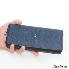 画像13: 財布 ラウンドファスナー メンズ レディースマルチカラーファスナー 本革 カットスティングレー エイ革  大容量 ラウンドファスナー ウォレット ガルーシャ ラウンド ジッパー ＺＩＰＰＥＲ 財布 ヌメ革 レザーウォレット ロングウォレット バイカー 長財布 牛革 紳士 婦　VALENA-ヴァレナ- (13)