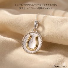 画像2: 馬蹄 ホースシュー コイン ペンダント プラチナ PT850 k18 トップのみ 単品 シンプル ゴールド 18k メンズ レディース 18金 チャーム ペンダントトップ ネックレス (2)