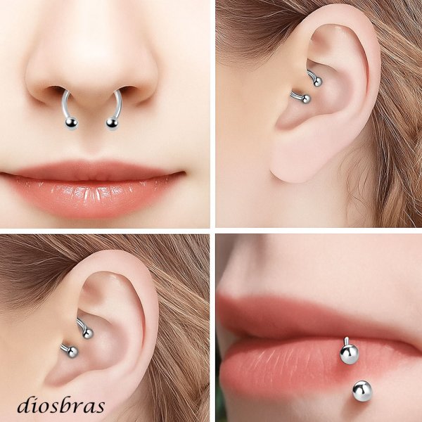 画像5: フープ サーキュラーバーベル ボディーピアス ステンレス 16G 16ゲージ 鼻ピア ス 軟骨ピアス つけっぱなし ト ラガス 耳たぶ 舌ピ へそピアス インダストリアル