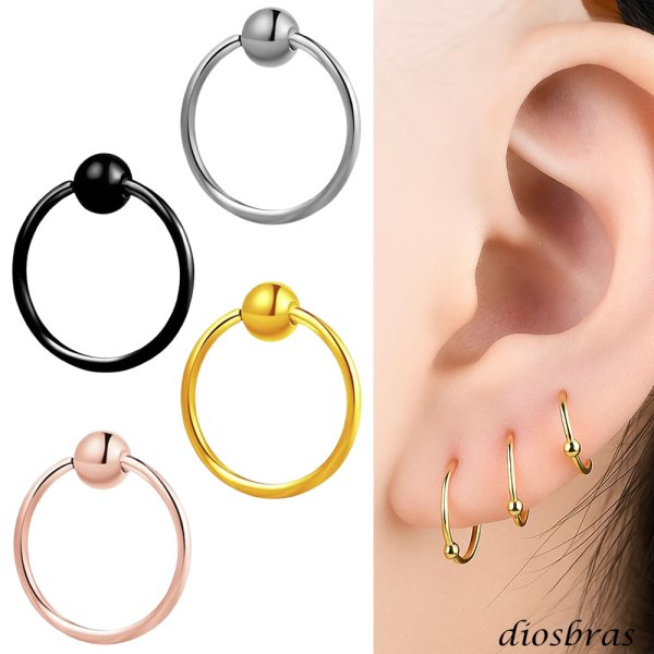 画像1: フープ キャプティブ ビーズリング ボディーピアス ステンレス 16G 16ゲージ 鼻ピア ス 軟骨ピアス つけっぱなし ト ラガス 耳たぶ 舌ピ へそピアス インダストリアル