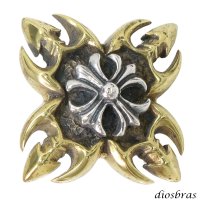 クロスコンチョ コンチョ クロスボール 十字架 ゴシック コイン クロス コンチョシルバー９２５コンチョ 真鍮製 ナバホ 財布 ウォレット メンズ  ネジ式 