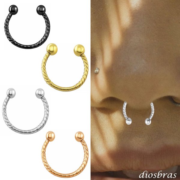 画像1: フープ　リング サーキュラーバーベル ボディーピアス ロープ ねじり ステンレス メンズ 16G 16ゲージ 鼻ピアス　軟骨ピアス つけっぱなし トラガス 軟骨ピアス ボディーピアス 耳たぶ 舌ピ へそピアス インダストリアル ファーストピアス セカンドピアス
