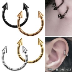 画像1: ボディピアス 16G サーキュラーバーベル コーンヘッド 軟骨 ピアス ボディピ サージカルステンレス 16ゲージ つけっぱなし トラガス 軟骨ピアス ボディーピアス 耳たぶ 舌ピ へそピアス インダストリアル ファーストピアス セカンドピアス ボディーピアス 片耳 軟骨用 かわい (1)