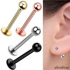 画像1: ボディピアス キャッチ 16G チャーム ラブレット 軟骨ピアス トラガス ピアス つけっぱなし ヘリックス ヘリックスピアス サージカルステンレス 金属アレルギー対応 ファーストピアス メンズ ラブレットスタッド 定番 片耳用 なんこつぴあす ボディーピアス (1)