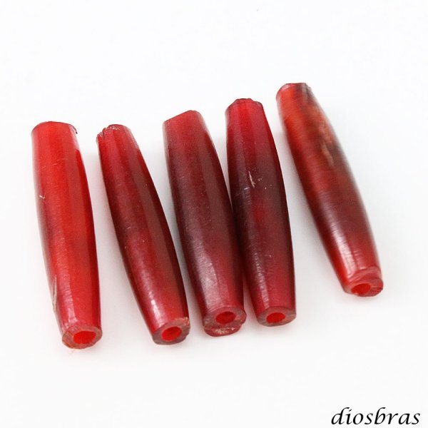 画像3: ホーンビーズ　レッドブラウン　赤茶　ハンドメイド制作 ビーズストラップ 携帯ストラップ カスタムビーズ フック