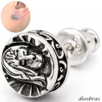 マリア ピアス クリスチャン キリスト アラベスク シルバー９２５ ピアス メンズ レディース イヤリング アクセサリー マリア 本物シルバー９２５ 片方ピアス メンズ レディース 8mm good vibretions