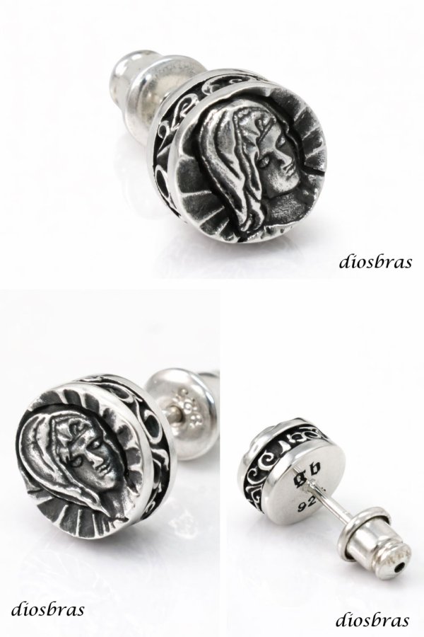 画像2: マリア ピアス クリスチャン キリスト アラベスク シルバー９２５ ピアス メンズ レディース イヤリング アクセサリー マリア 本物シルバー９２５ 片方ピアス メンズ レディース 8mm good vibretions