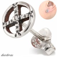 ネイティブ メディスンホイール イーグルピアス メダル 平打ち タタキ インディアン シルバー９２５ ピアス メンズ レディース 激安ピアス イヤリング アクセサリー 本物シルバー９２５ 片方ピアス メンズ レディース