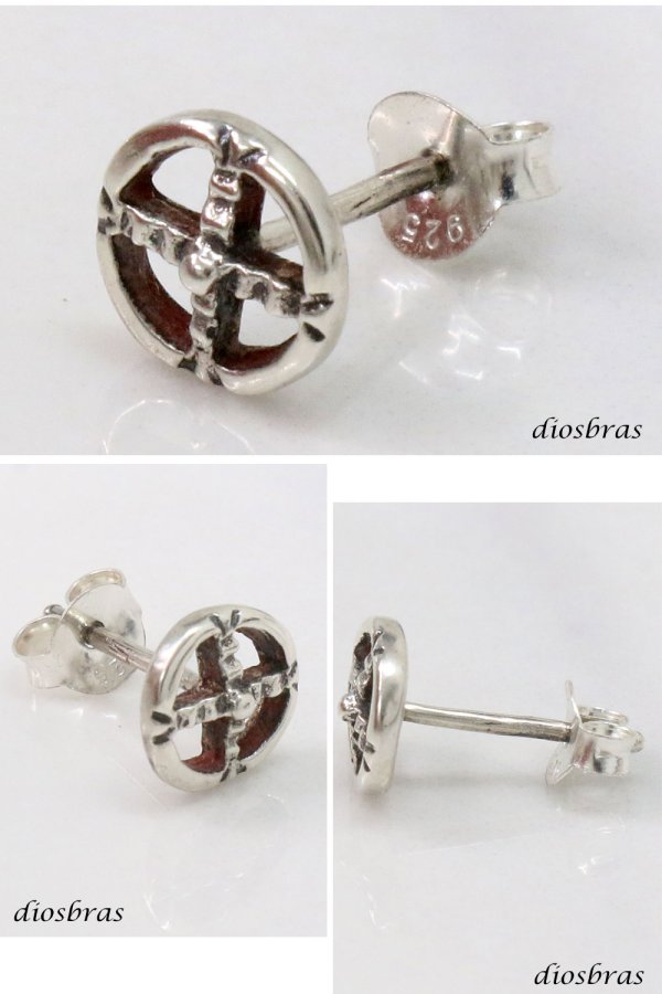 画像2: ネイティブ メディスンホイール イーグルピアス メダル 平打ち タタキ インディアン シルバー９２５ ピアス メンズ レディース 激安ピアス イヤリング アクセサリー 本物シルバー９２５ 片方ピアス メンズ レディース