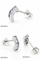画像2: ジルコニア ハーフリング シルバー９２５ ピアス メンズ レディース ワンポイント イヤリング アクセサリー フープ ライン 本物シルバー９２５ 片方ピアス メンズ レディース 中 (2)