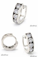 画像2: ジルコニア リング フープ シルバー９２５ ピアス メンズ レディース ピアス イヤリング アクセサリー フープ シルバー９２５ 片方ピアス メンズ レディース 12mm (2)