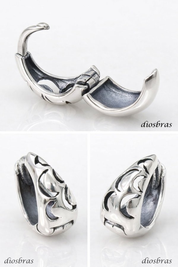 画像2: フープピアス アラベスク ゴシック ピアス リング ピアスリリー リング シルバー９２５ ピアス メンズ レディース アクセサリー フープ シルバー９２５ 片方ピアス メンズ レディース 12mm