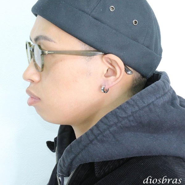 画像3: ステンレス フープピアス ジルコニア シルバー 金属アレルギー対応 メタル素材 シンプル 小さめ フープ ループ リング 輪っか ピアス アクセサリー メンズ レディース 中折れ式 13mm