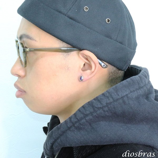 画像3: アメジスト ピアス 楕円 オーバル ワンポイント しずく 本物シルバー925  ピアス 片方 パワーストーン ピアス片耳 片方販売ピアス メンズ レディース イヤリング