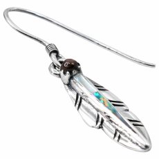 画像8: メンズピアス  シルバーアクセサリー  シルバー925 ピアス  バラ売り 片耳のみ  ターコイズ　イミテーション オパール 赤珊瑚 パウアシェル　シェル イーグル ドロップピアス (8)