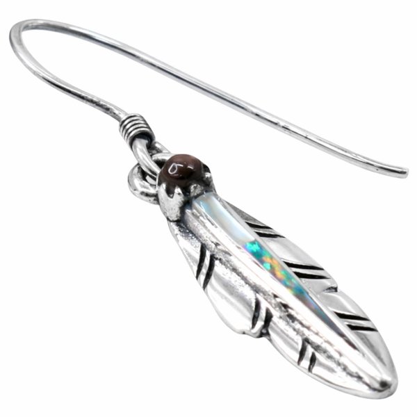 画像8: メンズピアス  シルバーアクセサリー  シルバー925 ピアス  バラ売り 片耳のみ  ターコイズ　イミテーション オパール 赤珊瑚 パウアシェル　シェル イーグル ドロップピアス